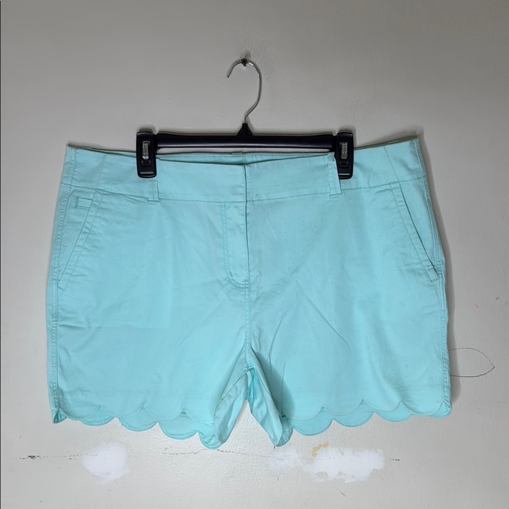 Vineyard Vines Light Blue Cotton Blend Scalloped Shorts Size 16